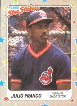 1988 Fleer Sticker Baseball Cards        019      Julio Franco